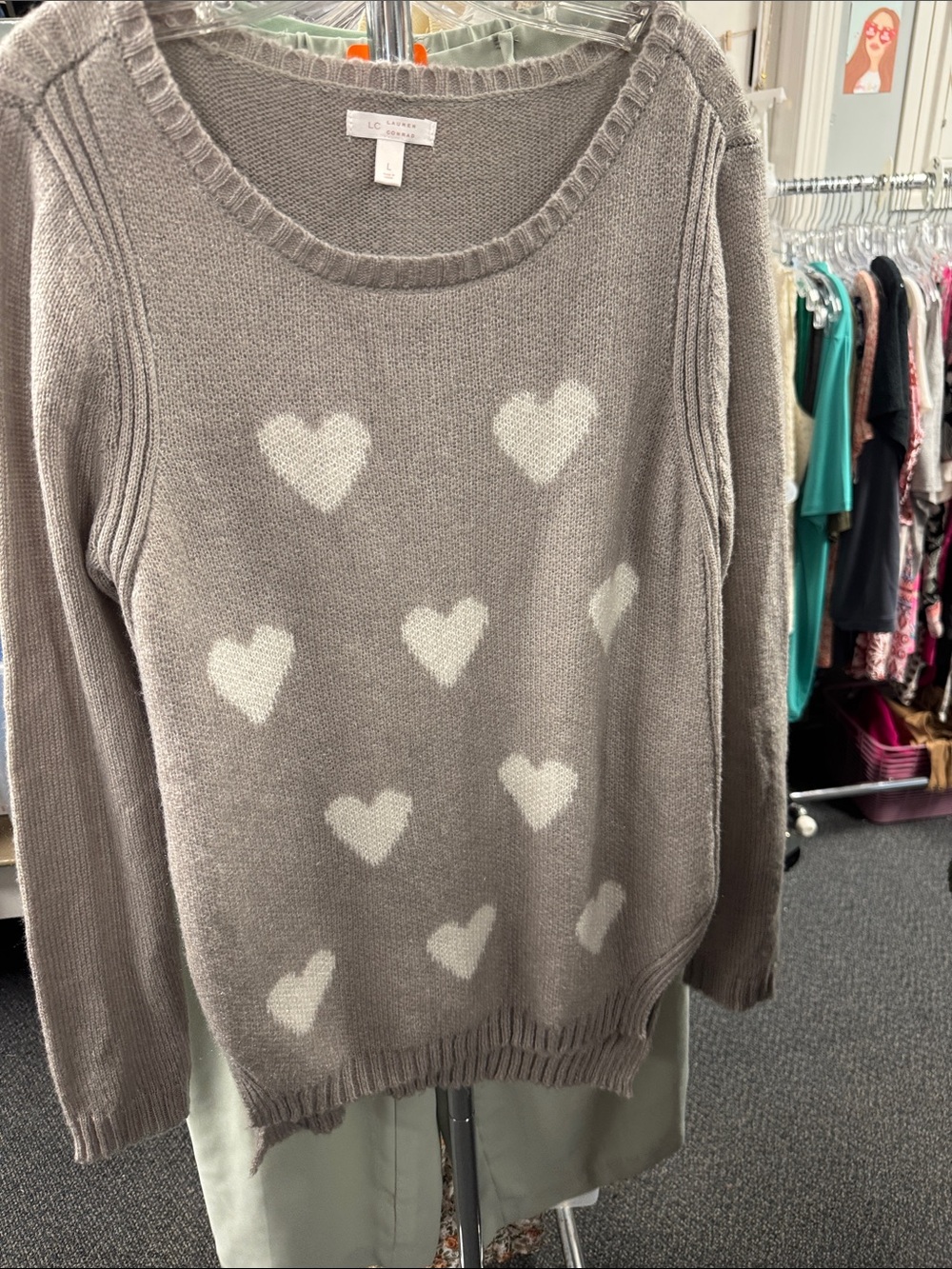 Lauren Conrad heart sweater L // 091312